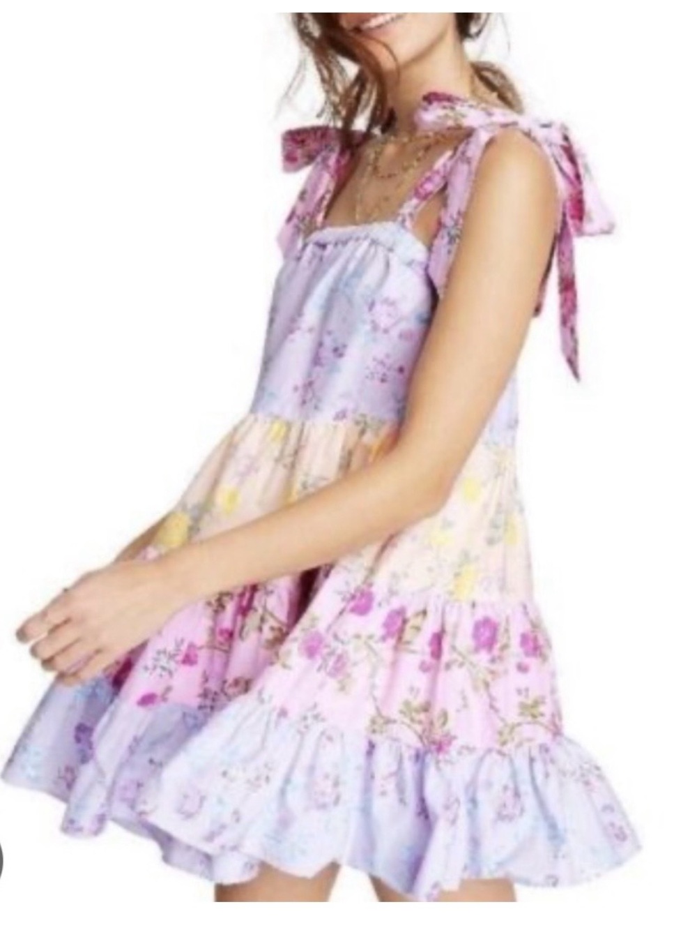 Love Shack Fancy for Target Jeanne Pastel Floral Tie-Shoulder Dress - size XS